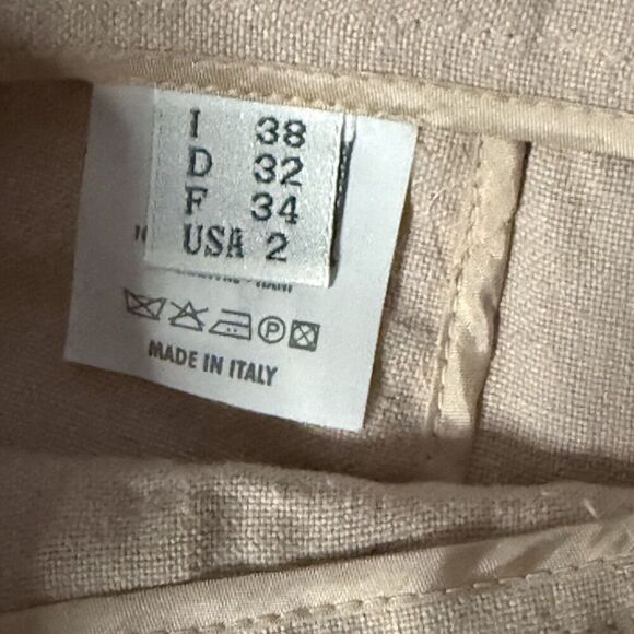 Gunex Womens 100% Hemp Pleated Pull Cord Hem Skirt Pockets Light Pink Size 2 - Picture 4 of 6